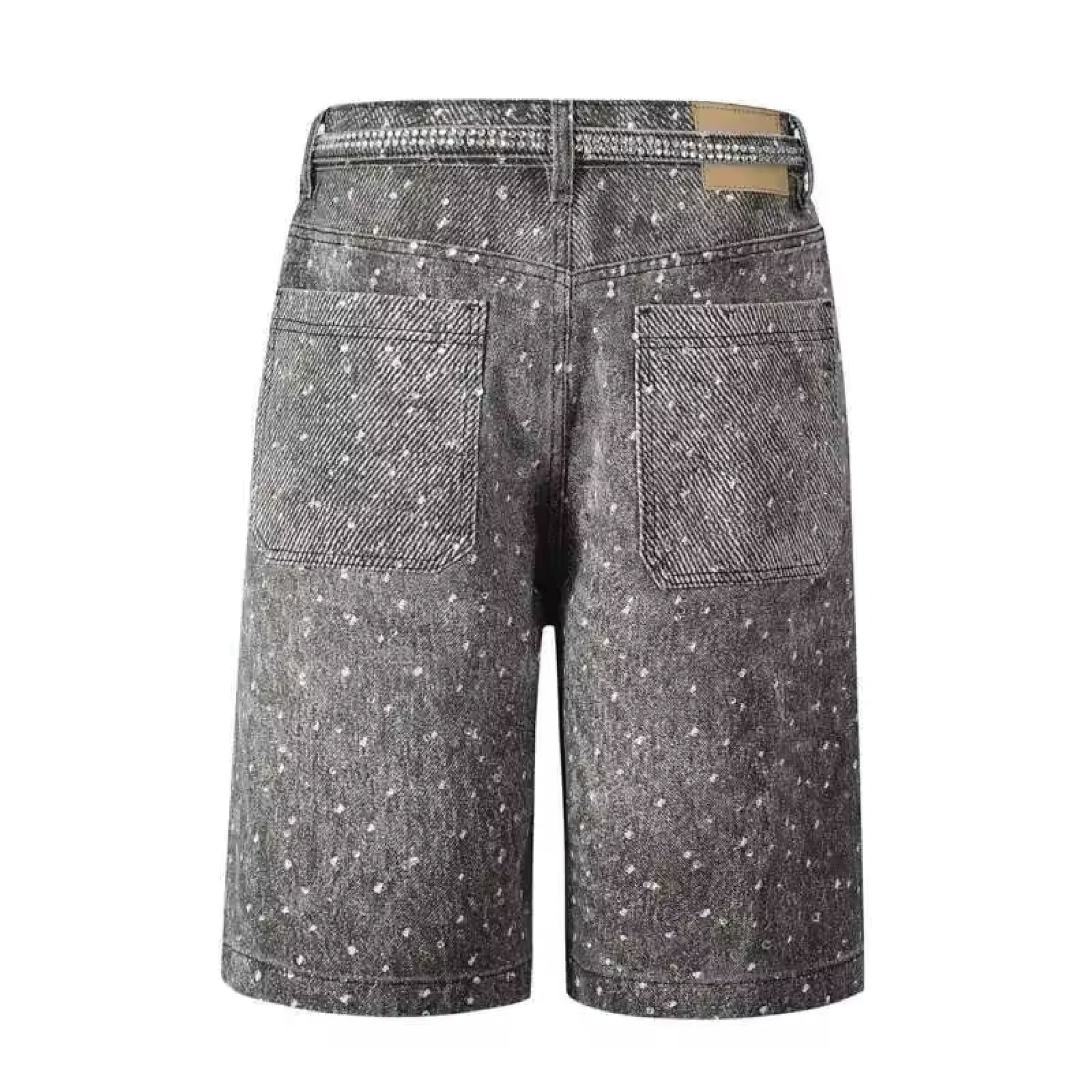 Rhinestone Jean Shorts - Vintage Grey