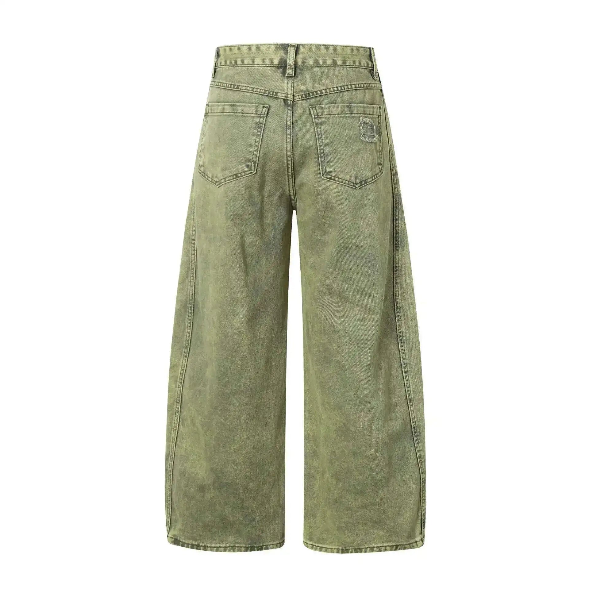 Acid Wash Denim Jeans - Green