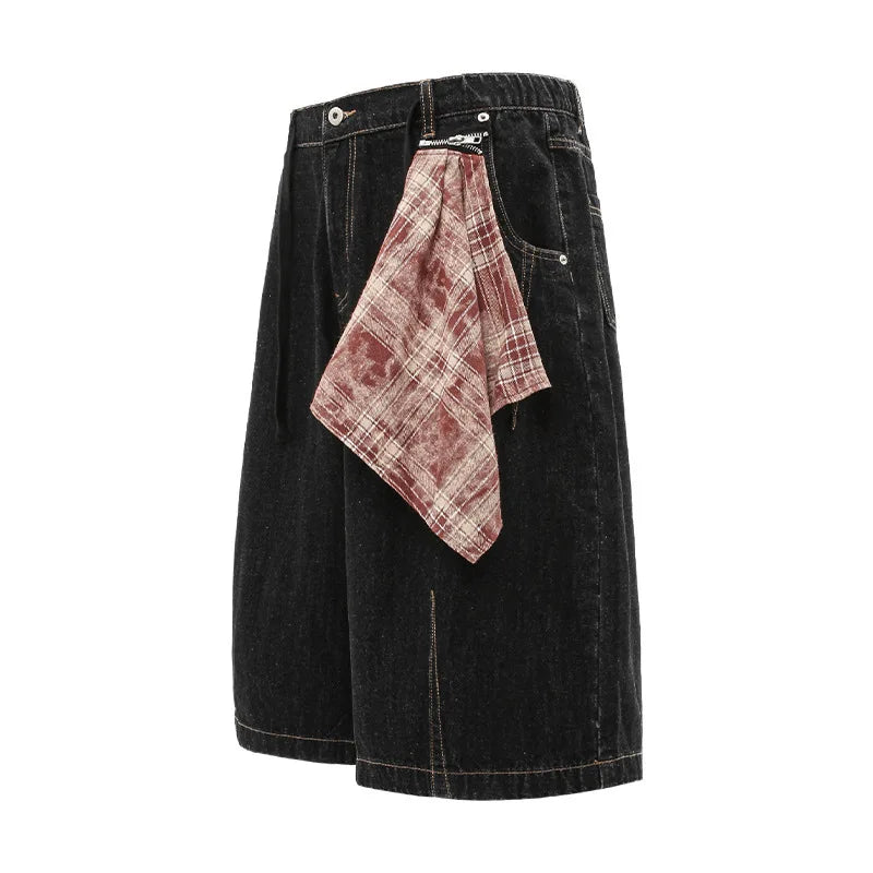 Flannel Flag Vintage Jean Shorts - Black