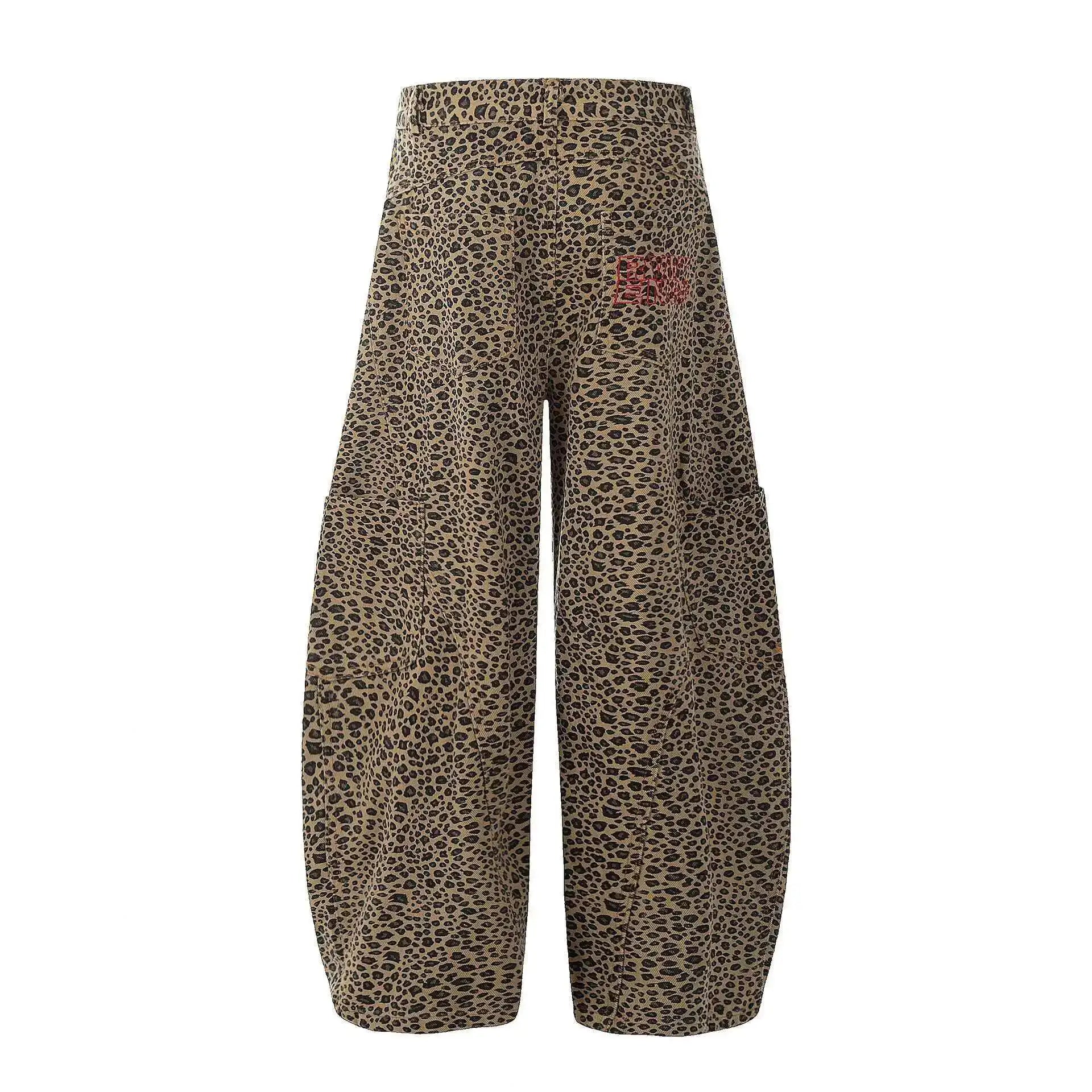 Dark Leopard Print Cargo Pants