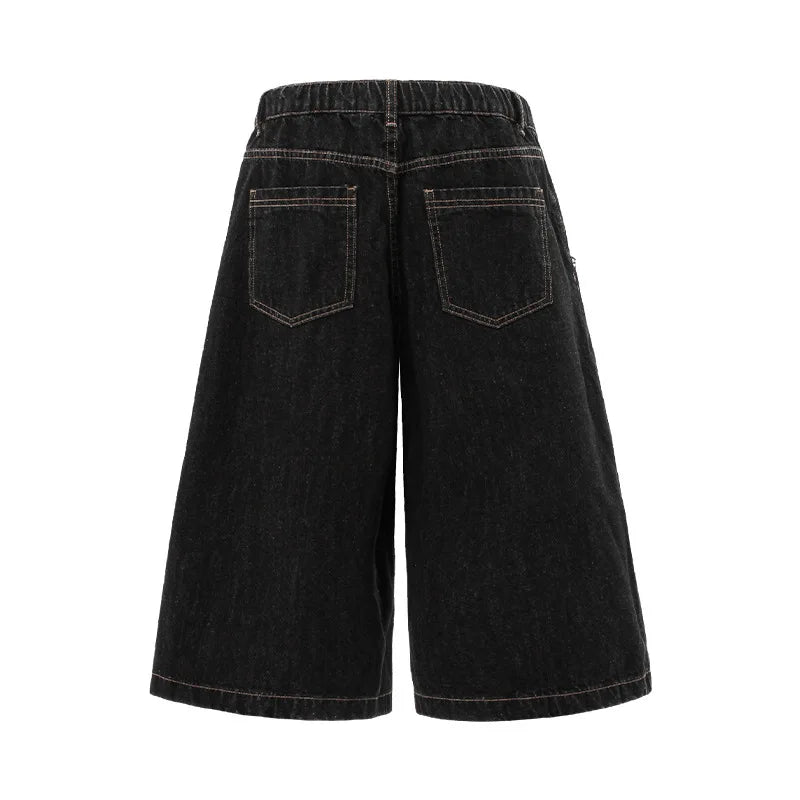 Flannel Flag Vintage Jean Shorts - Black