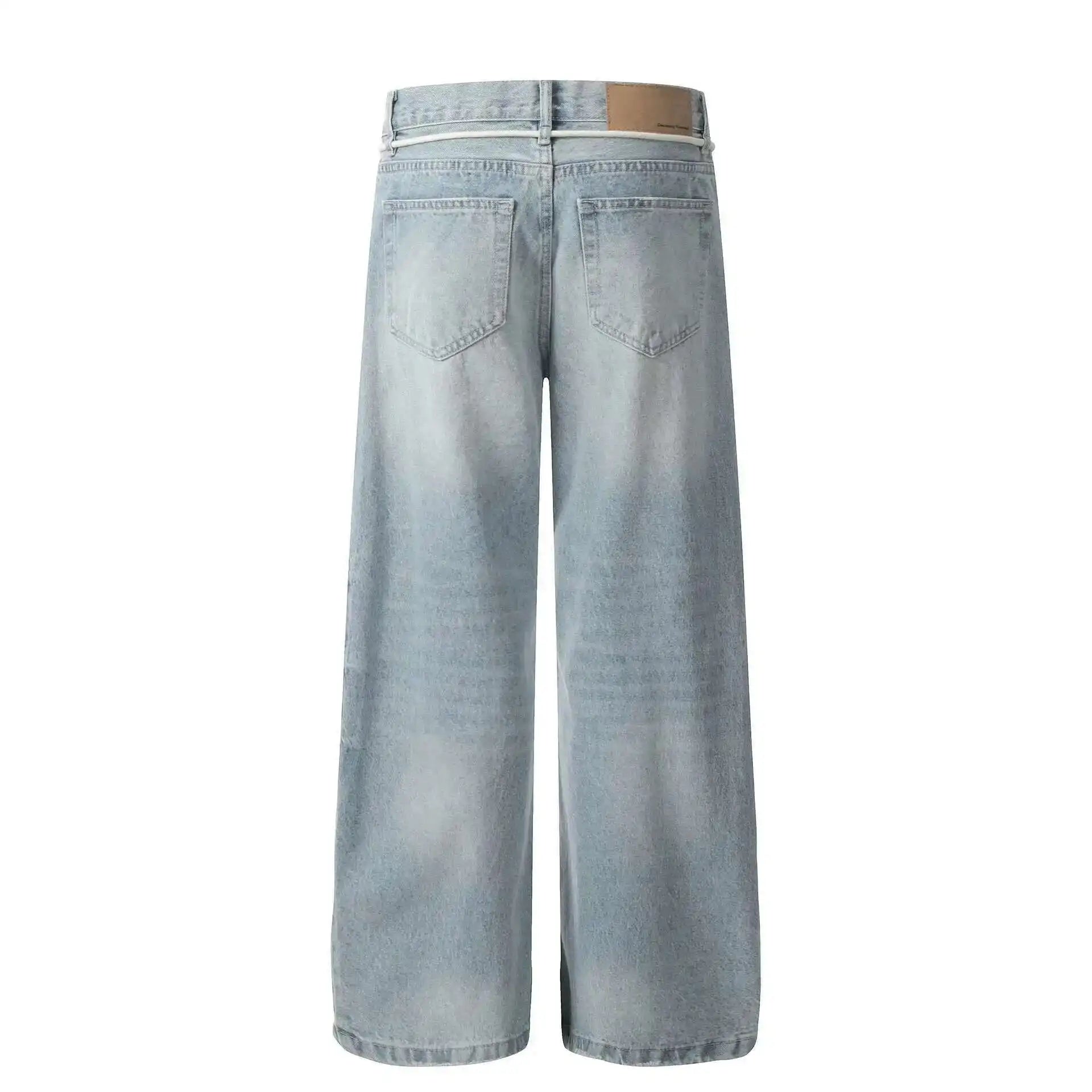 Baggy Vintage Wash Jeans - Blue