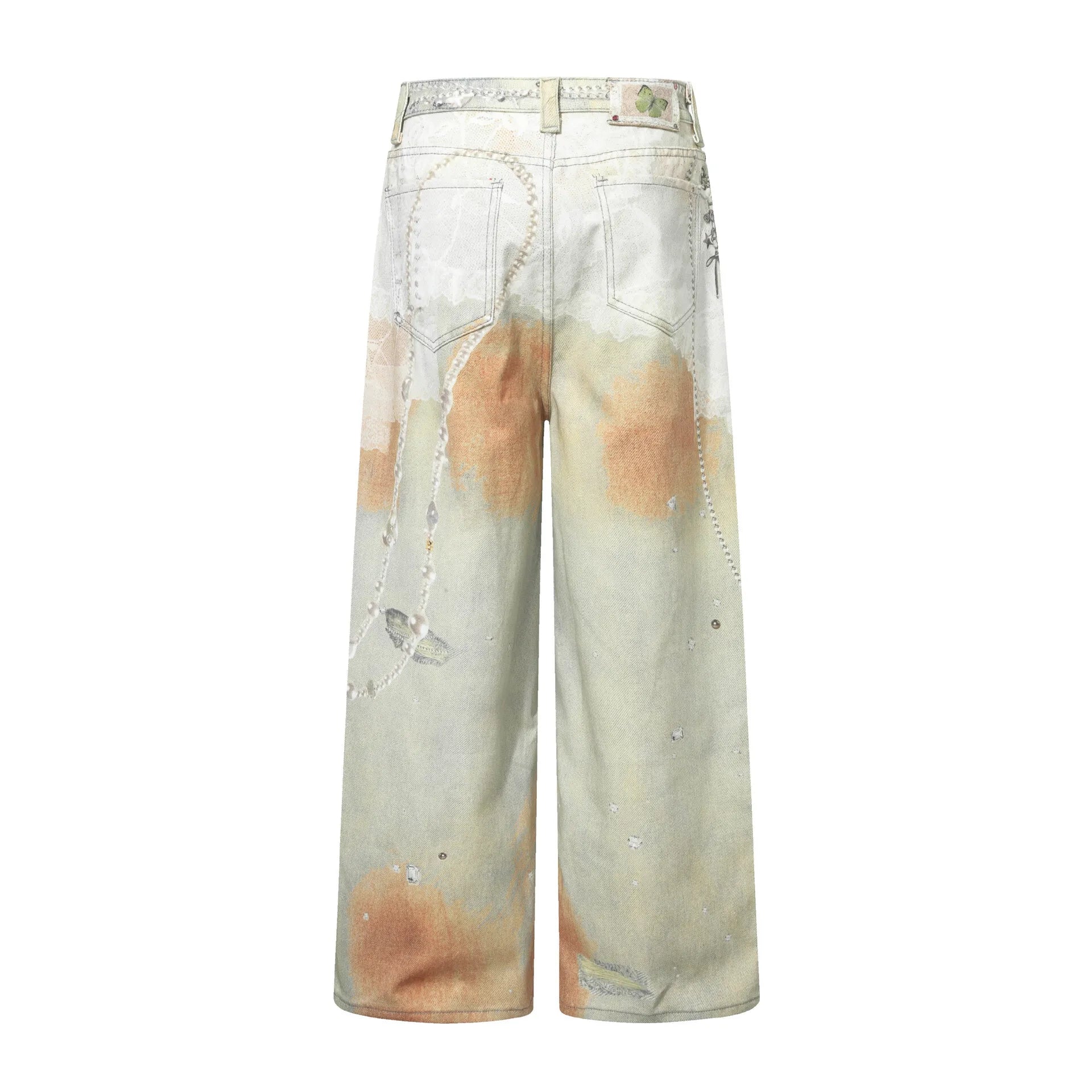 Pearled All Over Print Jeans