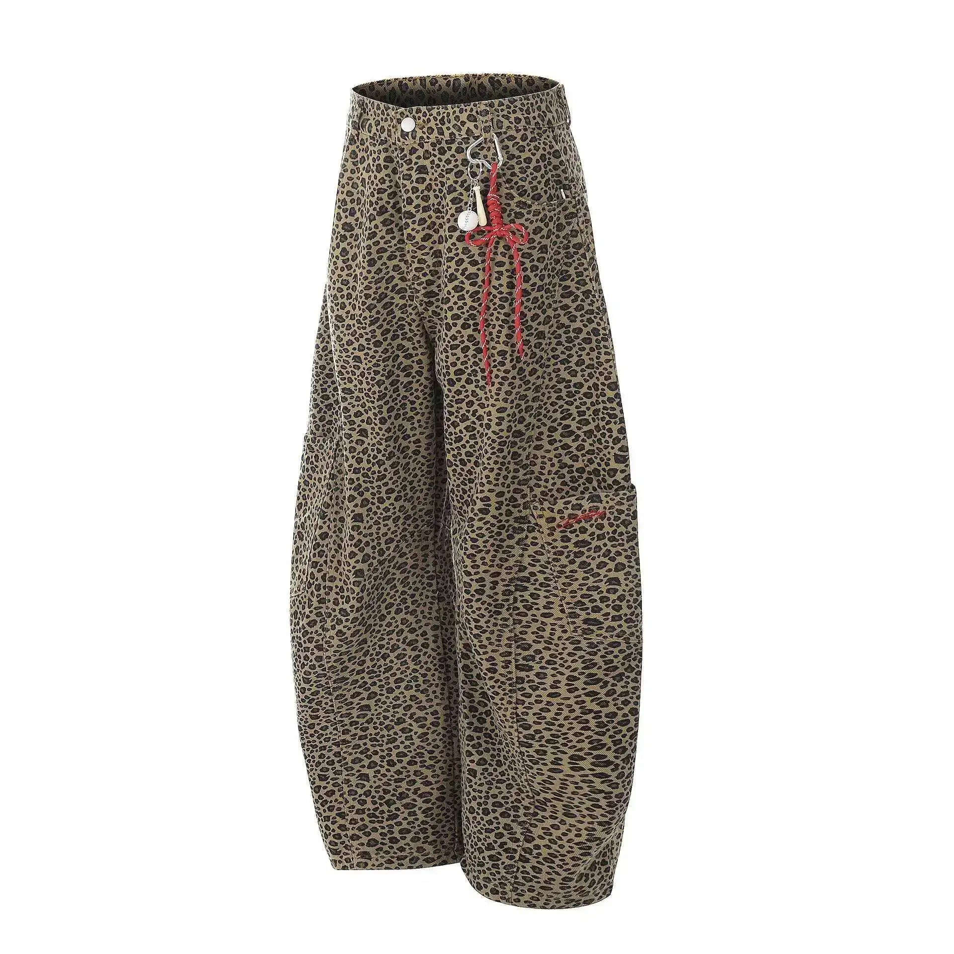 Dark Leopard Print Cargo Pants