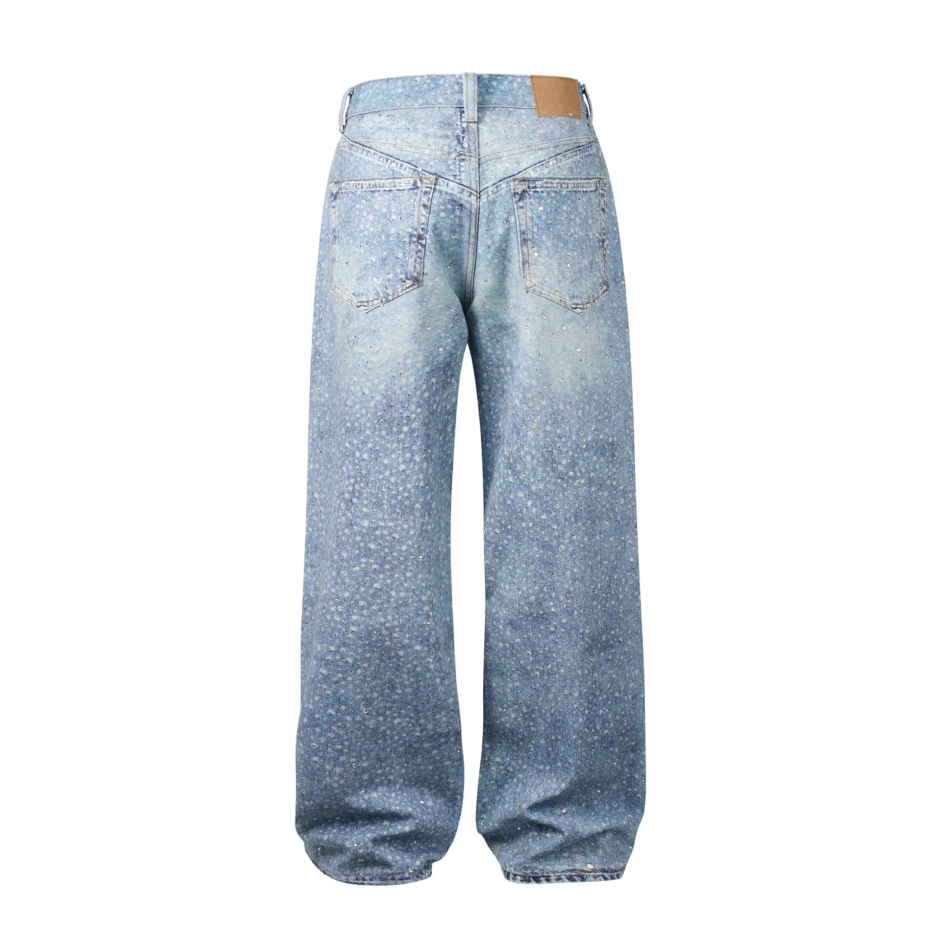 Rhinestone Mid Wash Denim Jeans