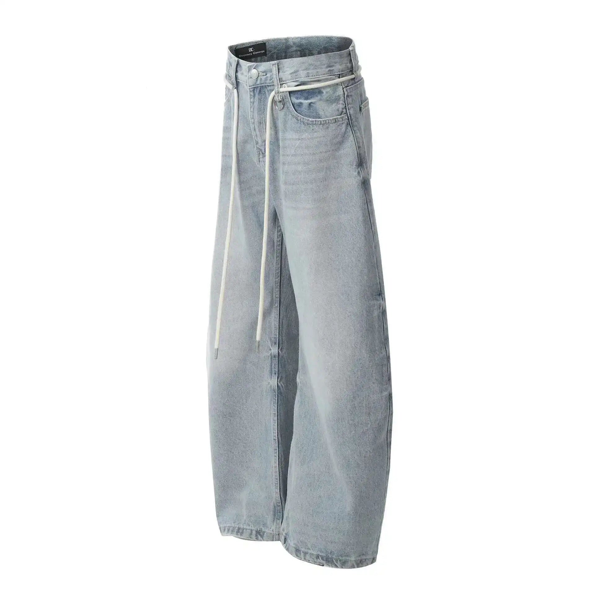 Baggy Vintage Wash Jeans - Blue